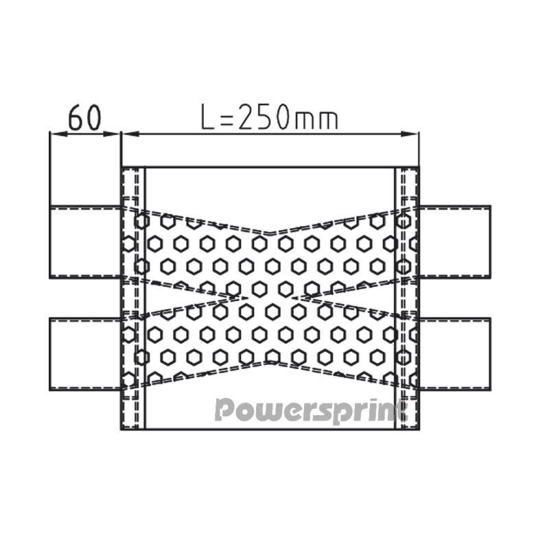 Powersprint Schalldämpfer HF-45, oval, X-Führung